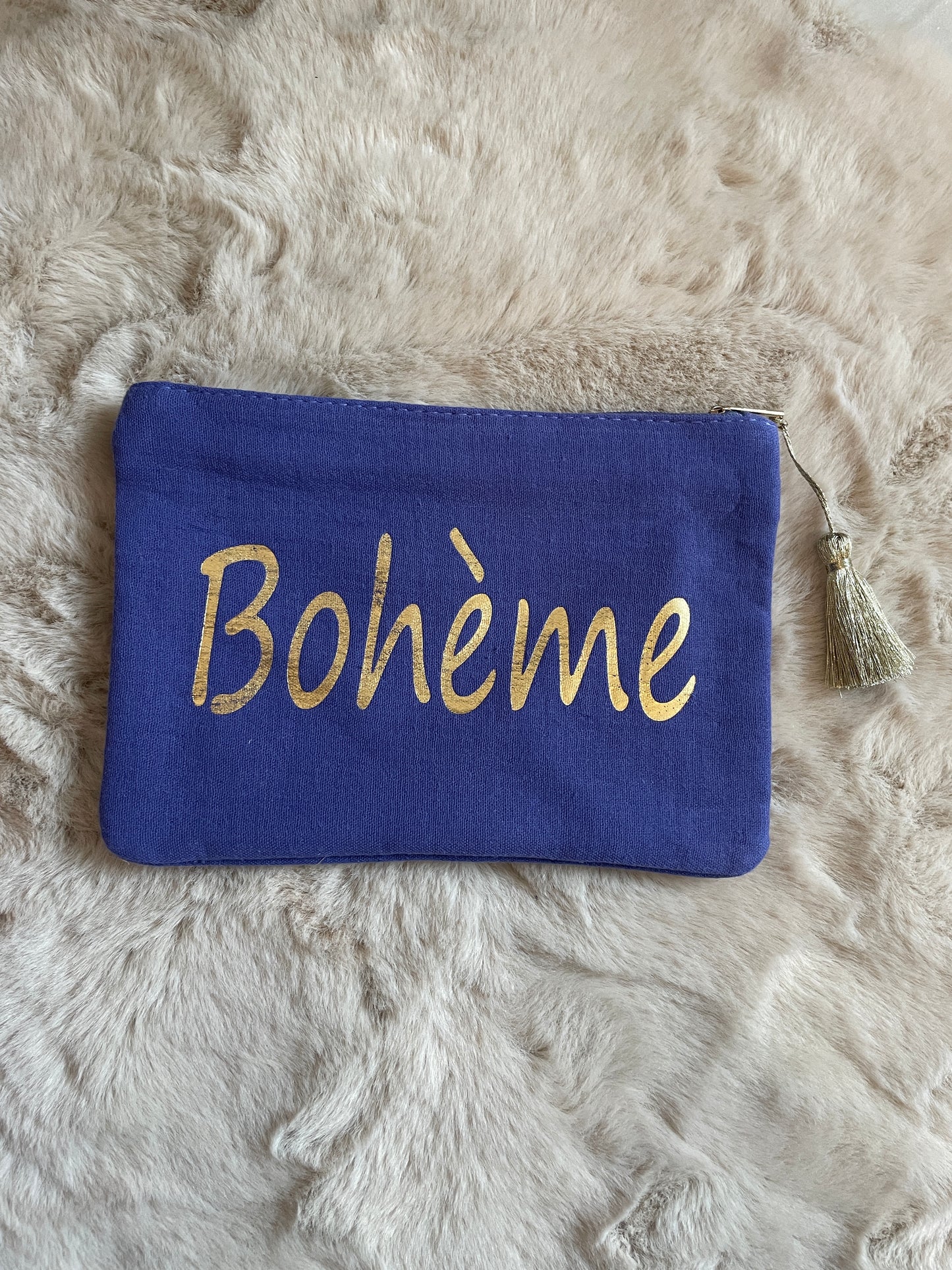 Pochette "Bohème" en tissu pour vos essentiels - Violet