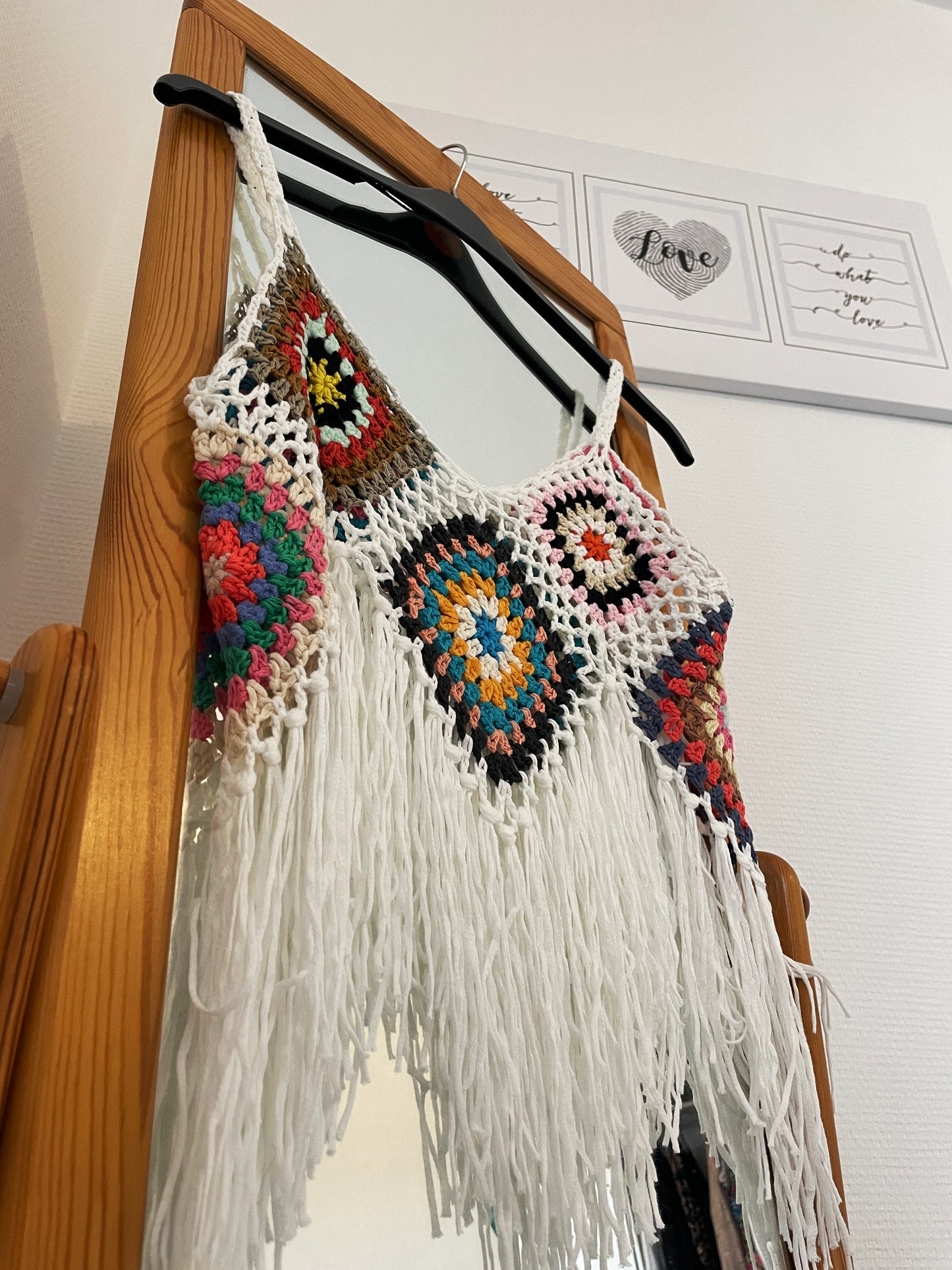Top à crochet boho - blanc