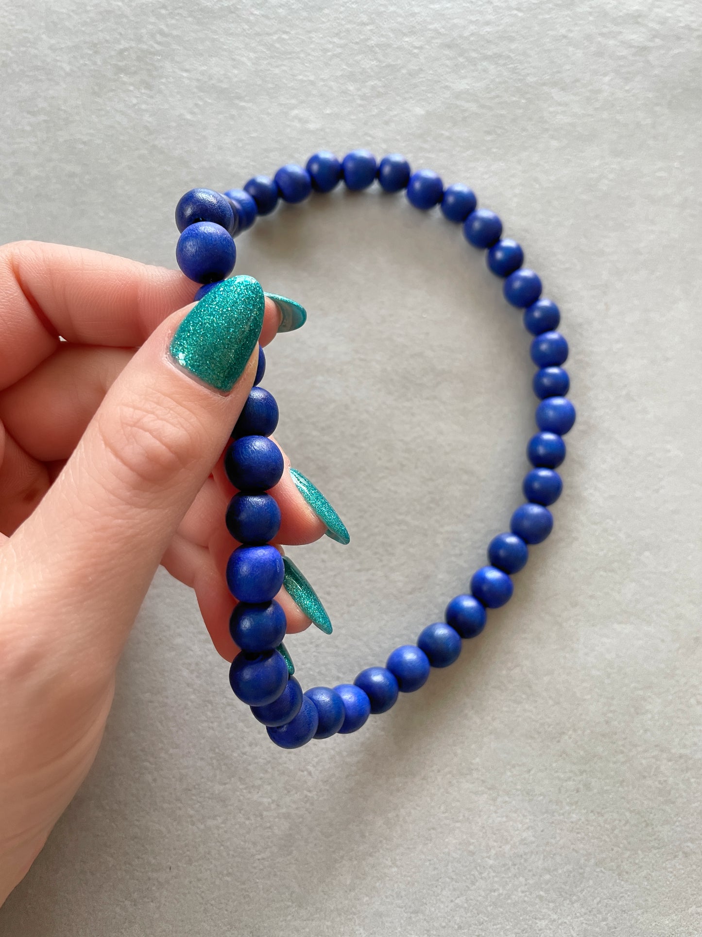 Collier Boho perles en bois - ROYAL BLUE