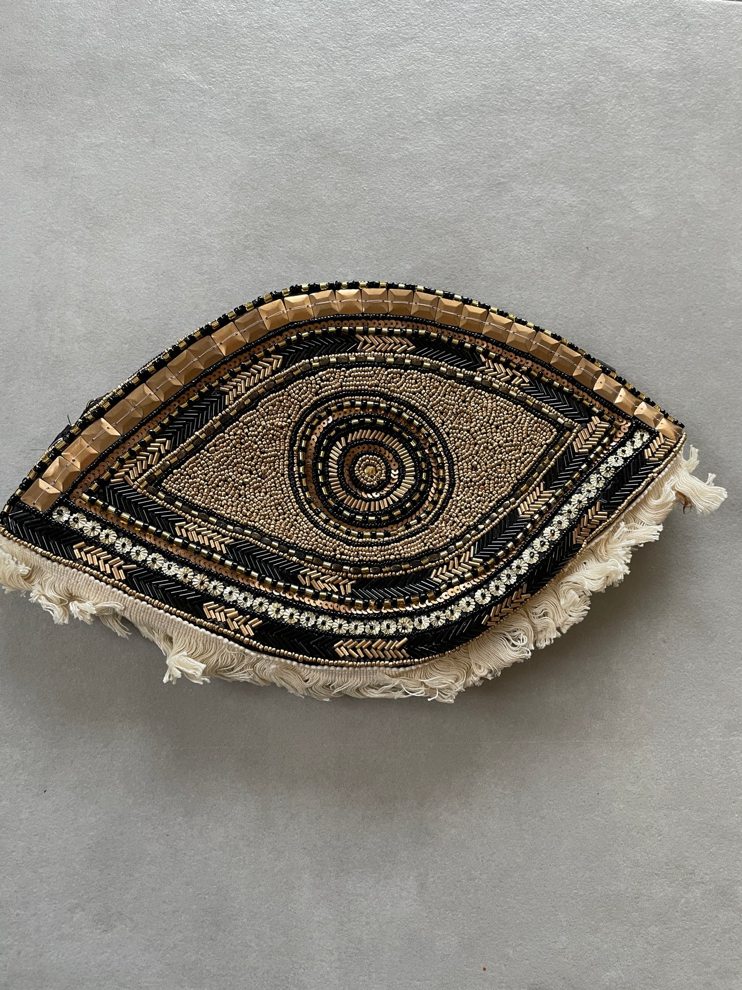 Sac brodé Boho-Chic EVIL EYE - Noir / Doré