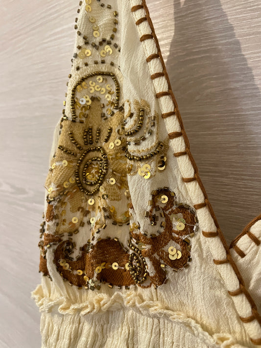 Robe longue GOLDEN SUMMER - brodée en élégance