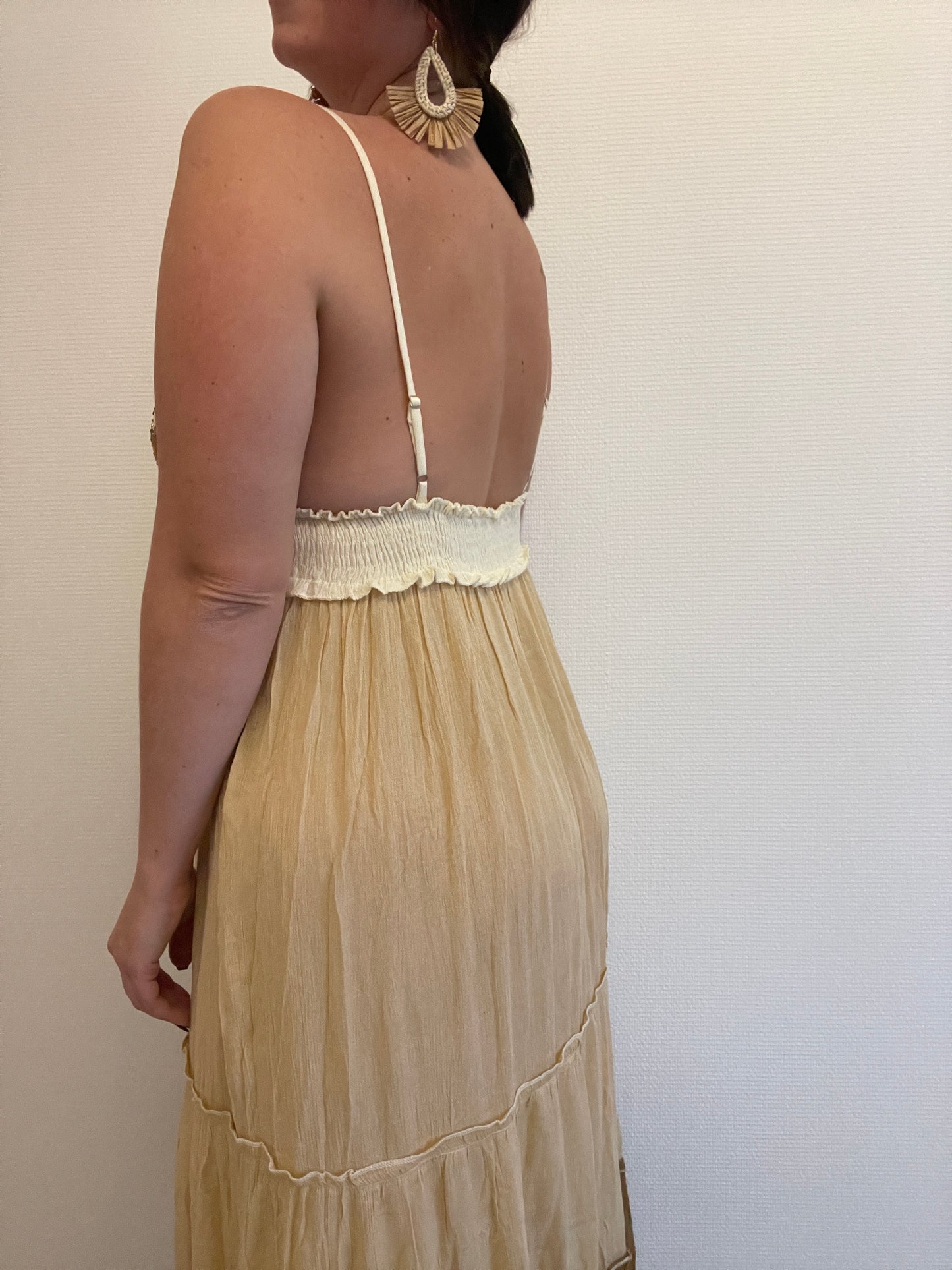 Robe longue GOLDEN SUMMER - brodée en élégance